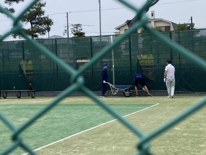 休館日メンテナンス作業体験（芦屋公園テニスコート）